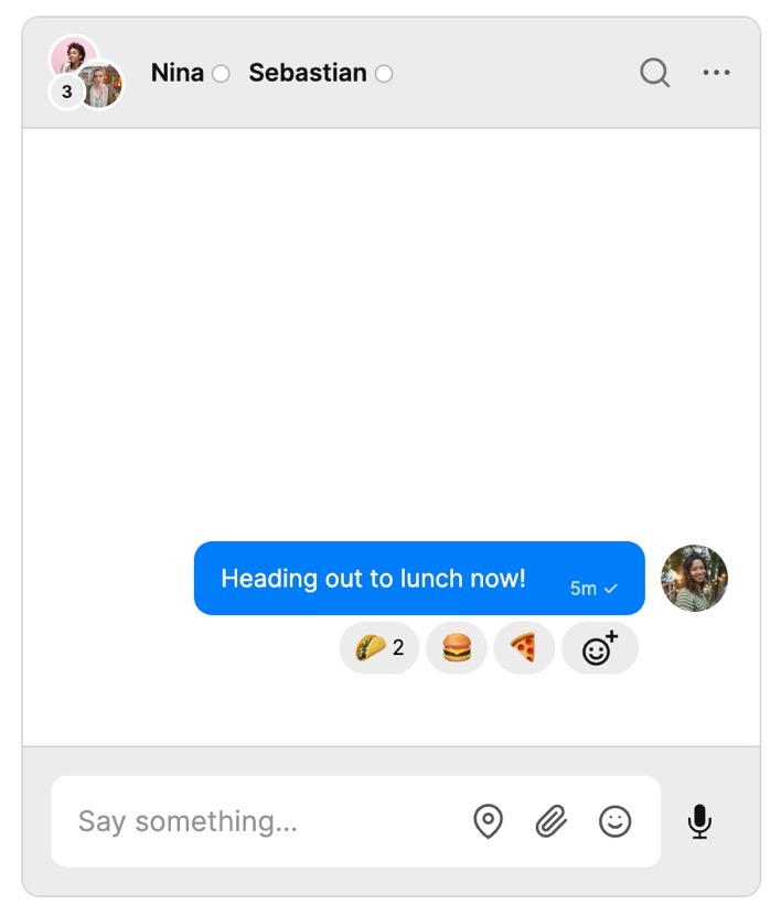 Emoji reactions to a message