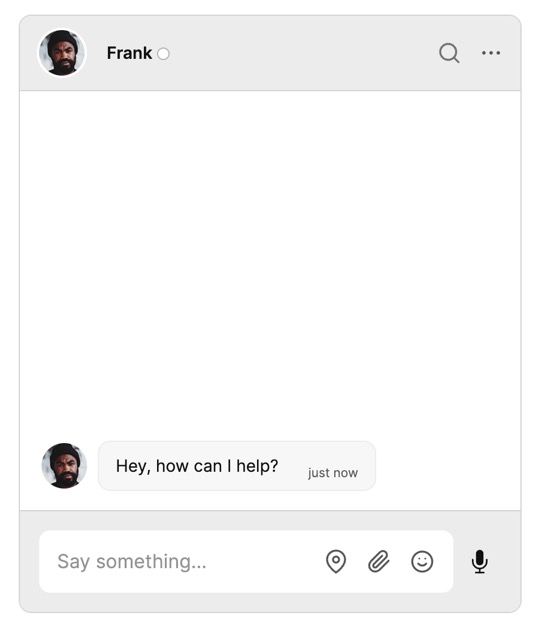 Example chat with synced user and conversation