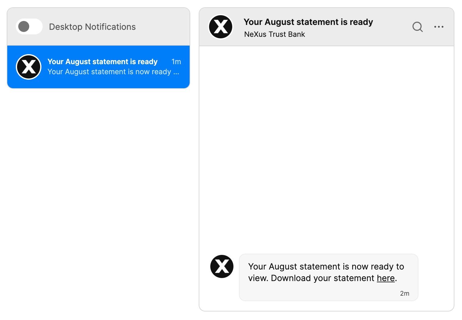Inbox with the message field removed