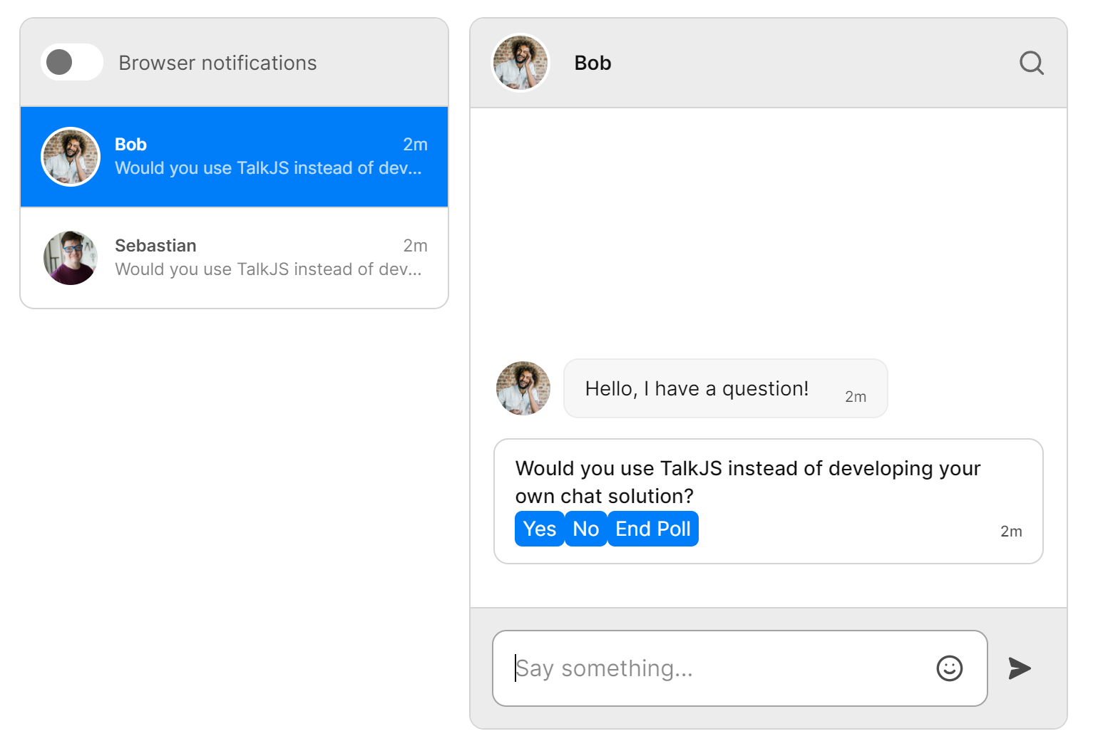 How to create a poll in TalkJS