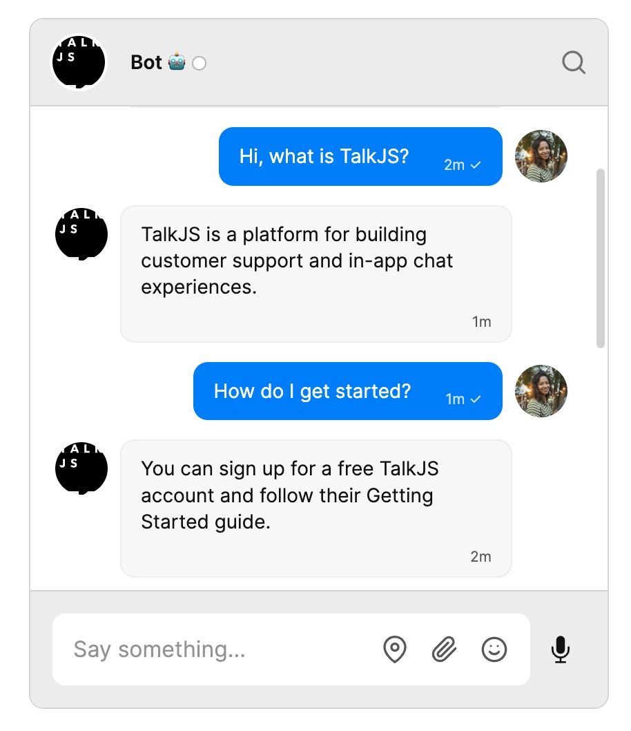 Create a custom chatbot with TalkJS and Gemini