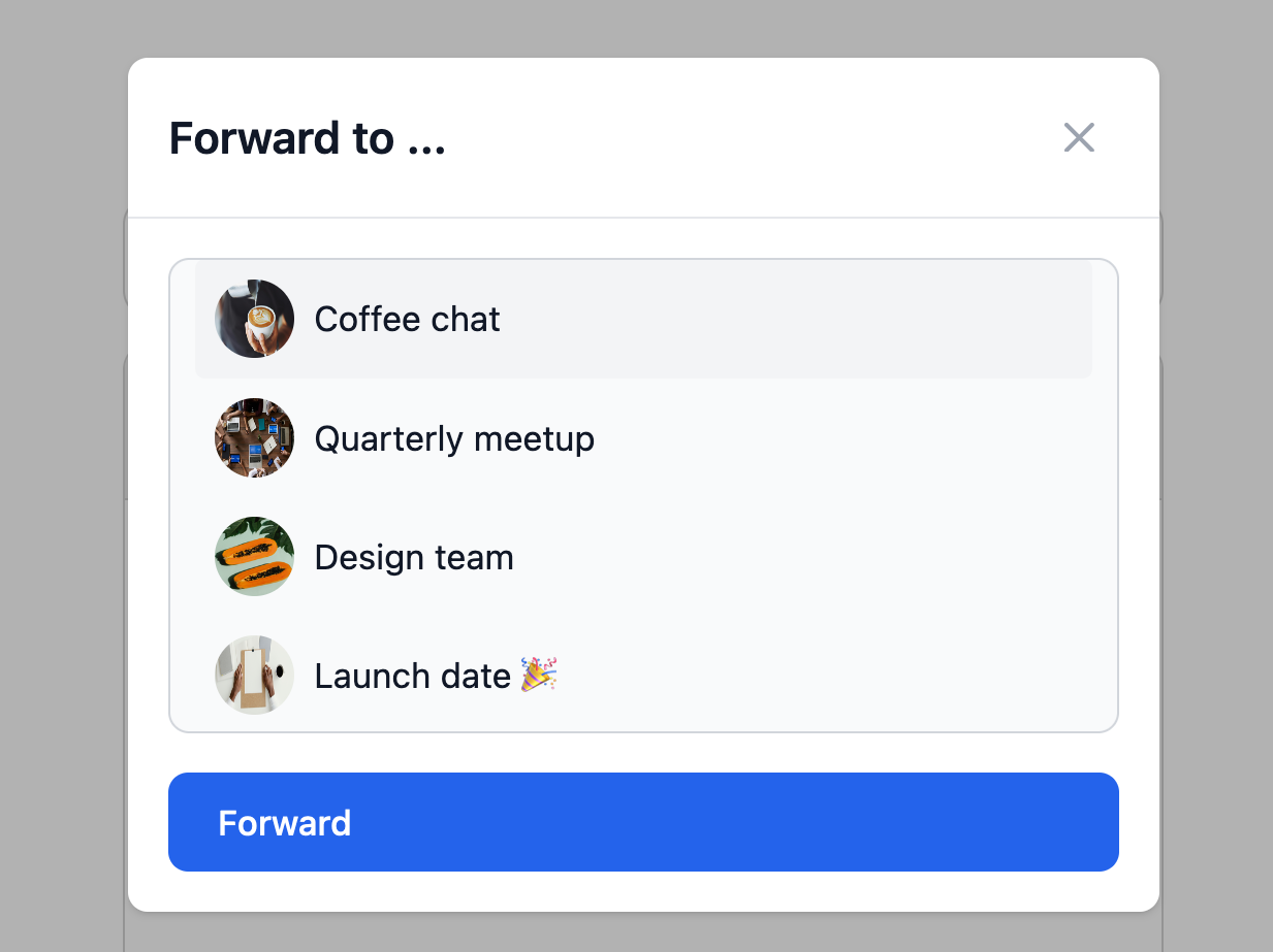 How to add a forward message feature to your chat