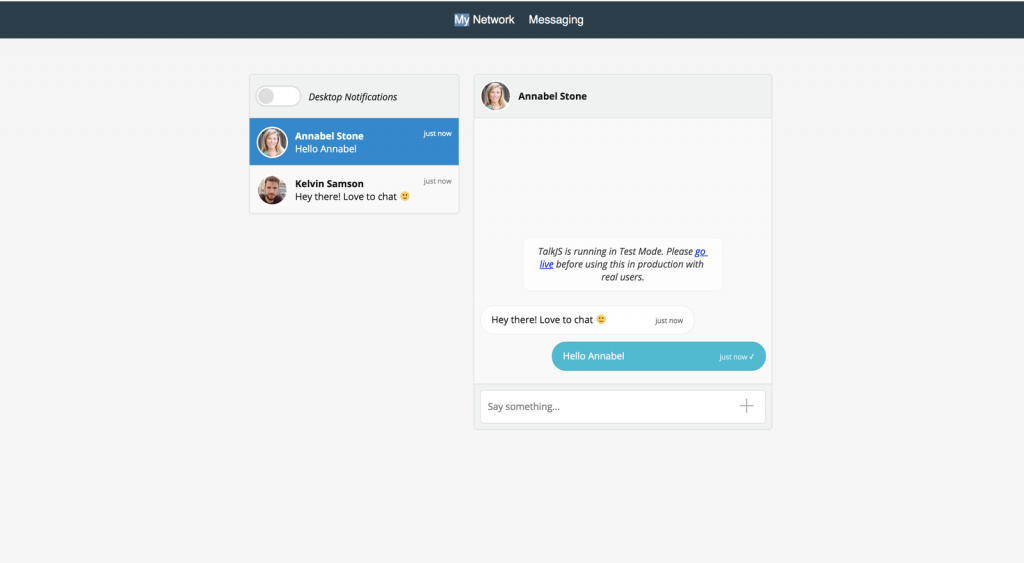 How to build a LinkedInlike messaging app with React and TalkJS